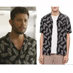 Allsaints Mens XL Pina‎ Shirt Pineapple Allover Print Hawaiian As Seen on TV